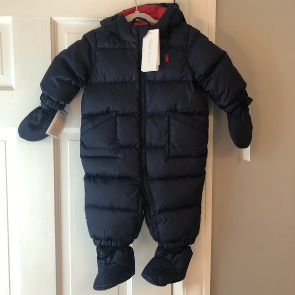 Polo Ralph Lauren Quilted Down Snowsuit Baby, NWT - Picture 2 of 6